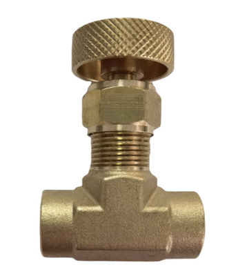 3/8" la hembra de cobre amarillo de la válvula de aguja del NPT conecta los tubos de agua