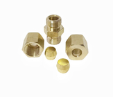 Instalaciones de tuberías materiales de cobre amarillo de la compresión del CNC 1/4&quot; X 1/4&quot;