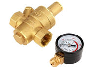 Regulador de presión de cobre amarillo ajustable de agua DN15 con el metro del indicador