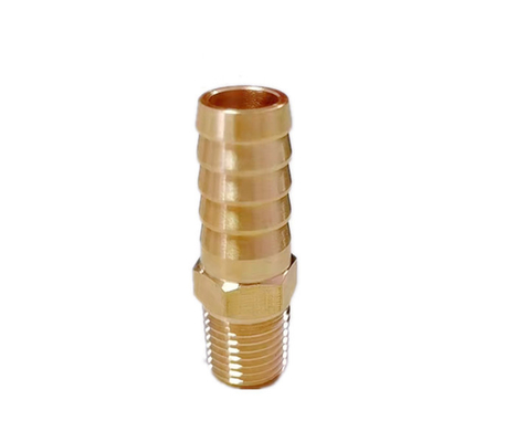 La pulgada de cobre amarillo Barb x de Barb Adapter el 1/2 de la manguera el varón masculino del tubo del NPT de 1/4 pulgada roscó el extremo