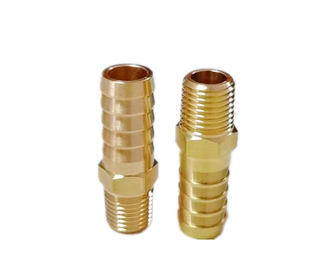 La pulgada de cobre amarillo Barb x de Barb Adapter el 1/2 de la manguera el varón masculino del tubo del NPT de 1/4 pulgada roscó el extremo