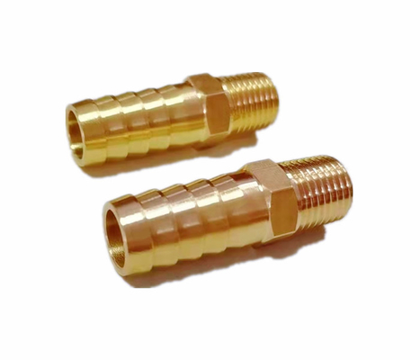 La pulgada de cobre amarillo Barb x de Barb Adapter el 1/2 de la manguera el varón masculino del tubo del NPT de 1/4 pulgada roscó el extremo