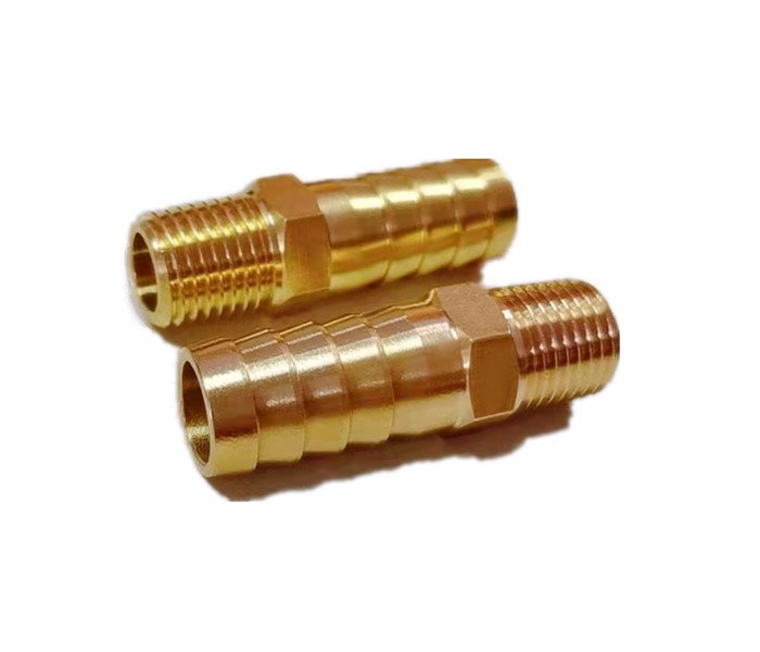 La pulgada de cobre amarillo Barb x de Barb Adapter el 1/2 de la manguera el varón masculino del tubo del NPT de 1/4 pulgada roscó el extremo